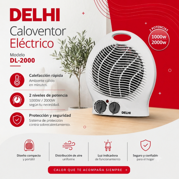CALOVENTOR ELÉCTRICO DELHI DL-2000