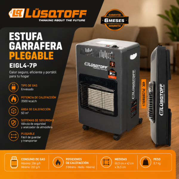 ESTUFA GARRAFERA LUSQTOFF PLEGABLE EIGL4-7P