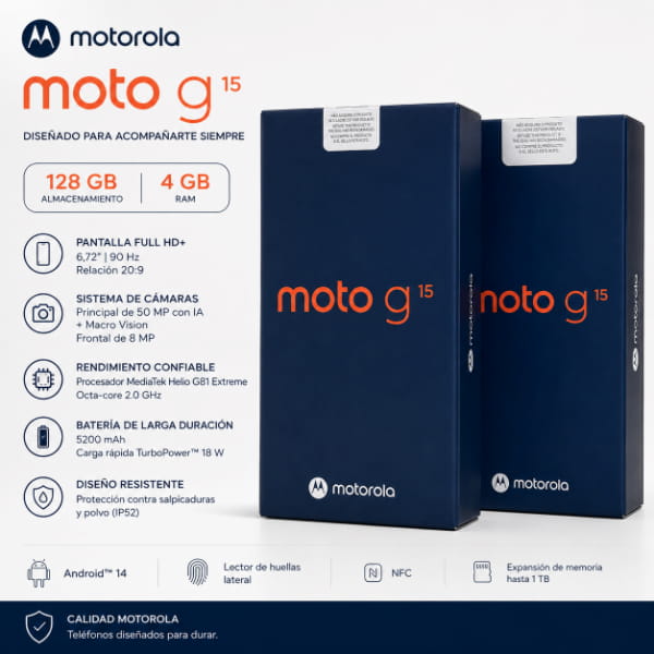 MOTOROLA MOTO G15 128/4gb ram